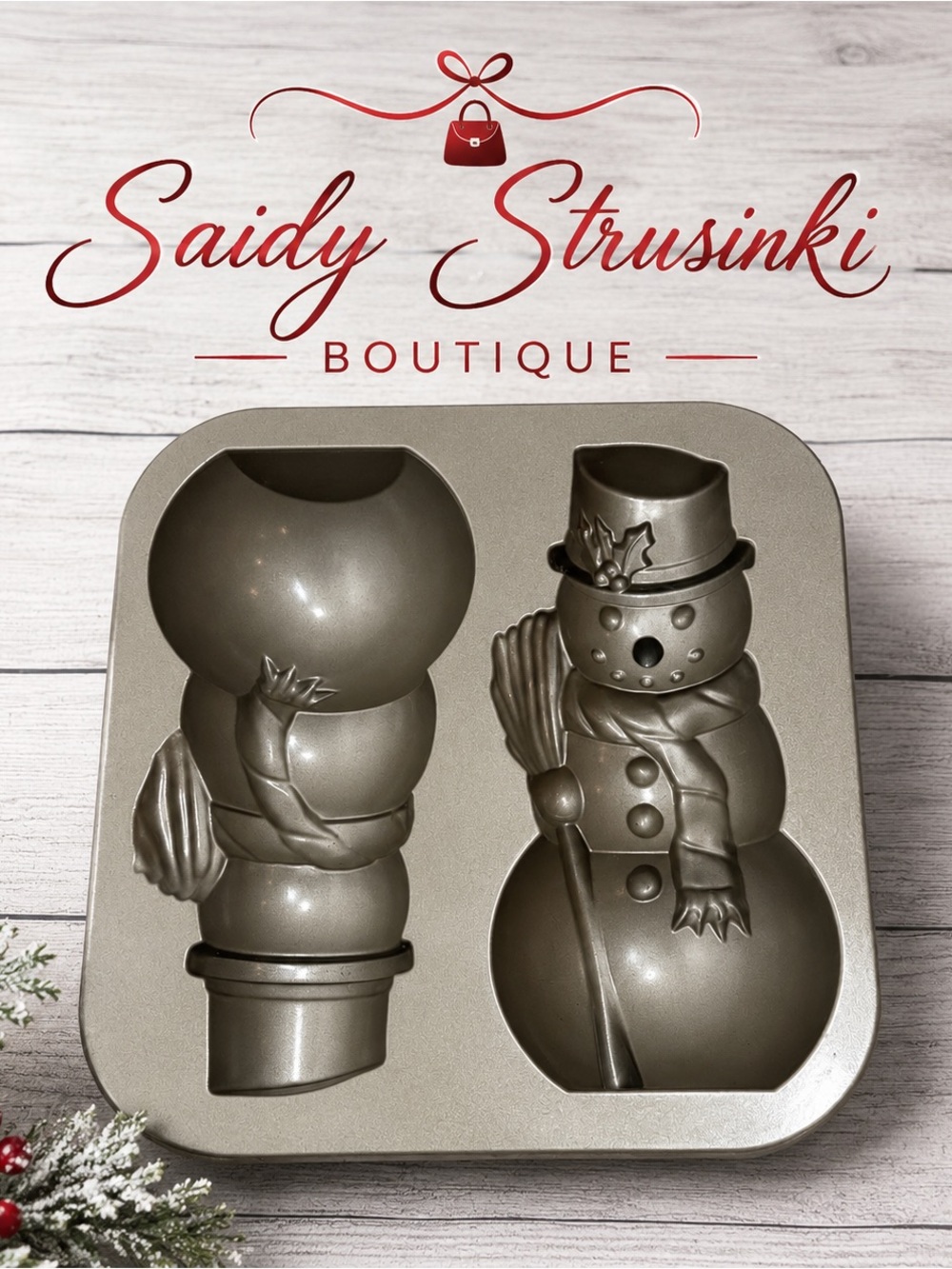 Nordic Ware 10 Cup 3D Snowman Cake Baking Pan Mold Cast Aluminum USA holidays